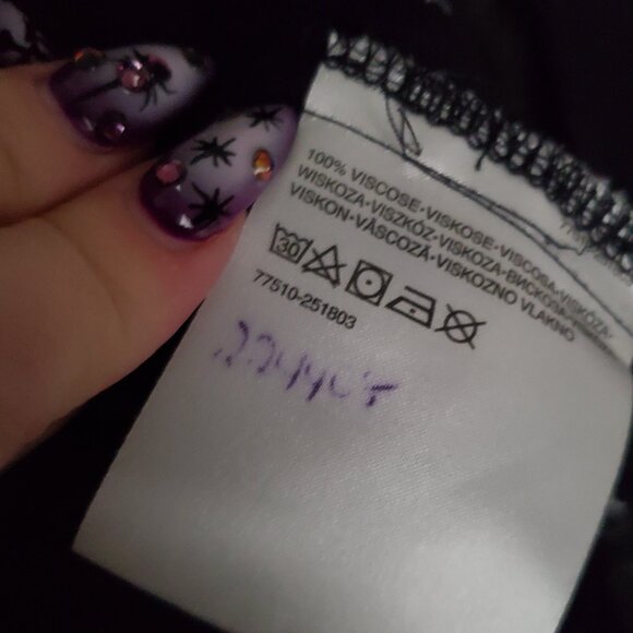 Black Celestial Button-up Blouse - Size 12 - Picture 9 of 10